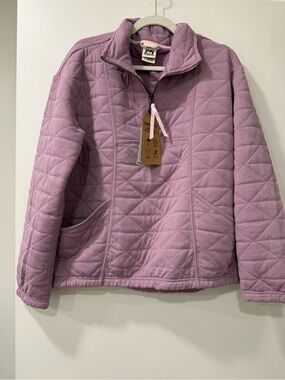 Avalanche Quilted Half-Zip Puffer Jacket in Lilac